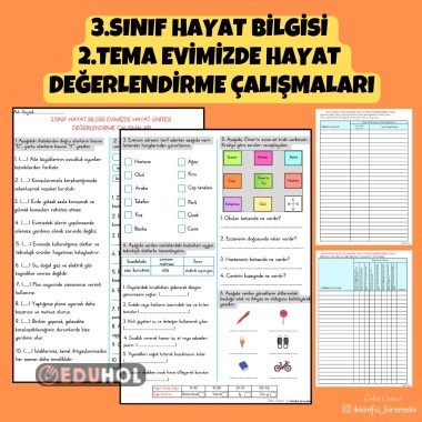 3.SINIF HAYAT BİLGİSİ EVİMİZDE HAYAT 2.TEMA DEĞERLENDİRME