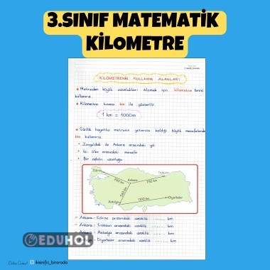 3.SINIF MATEMATİK  KİLOMETRE DEFTER NOTU
