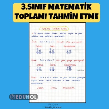 3.SINIF MATEMATİK TOPLAMI TAHMİN ETME
