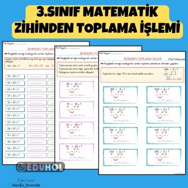3.SINIF ZİHİNDEN TOPLAMA İŞLEMİ ETKİNLİKLERİ