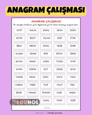 ANAGRAM ÇALIŞMASI