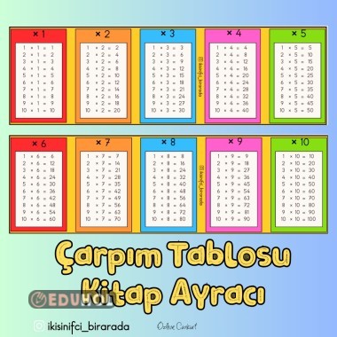 ÇARPIM TABLOSU KİTAP AYRACI