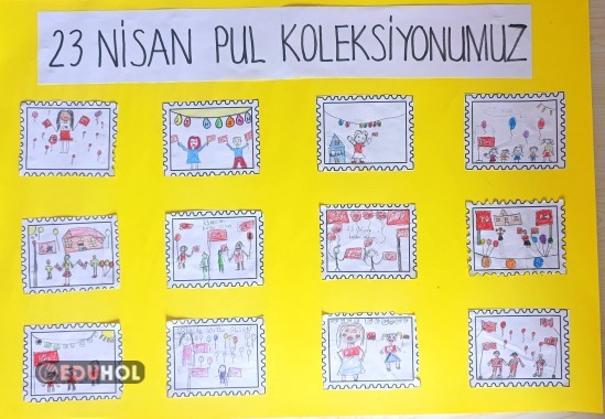 MAARİFİN KALBİNDE ÇOCUK 23 NİSAN PUL TASARIMI ŞABLONLARI