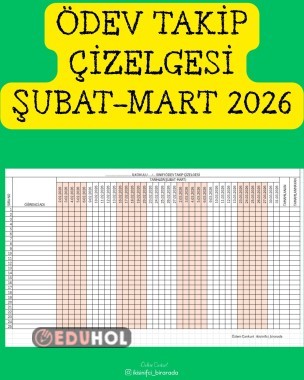 ÖDEV TAKİP ÇİZELGESİ ŞUBAT-MART 2026