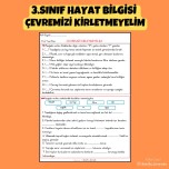 3.SINIF HAYAT BİLGİSİ  ÇEVREMİZİ KİRLETMEYELİM ETKİNLİK