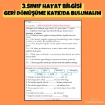 3.SINIF HAYAT BİLGİSİ  GERİ DÖNÜŞÜME KATKIDA BULUNALIM ETKİNLİK