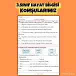 3.SINIF HAYAT BİLGİSİ  KOMŞULARIMIZ ETKİNLİĞİ
