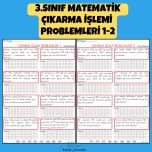 3.SINIF MATEMATİK ÇIKARMA İŞLEMİ PROBLEMLERİ 1-2