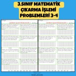 3.SINIF MATEMATİK ÇIKARMA İŞLEMİ PROBLEMLERİ 3-4