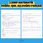3.SINIF MATEMATİK DOĞRU, IŞIN, AÇI,DOĞRU PARÇASI DEFTER ÖZETİ