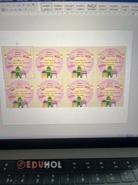 Bayram şekeri kutusuna etiket