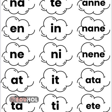 hece ve kelimeler a,n,e,t,i