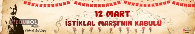 12 Mart 1 metre  İstiklal Marşı'nın Kabulü Pano Başlığı