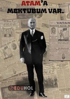 55 a4 / 23 Nisan Atam'a Mektubum Var Pano Etkinliği 139x195 cm