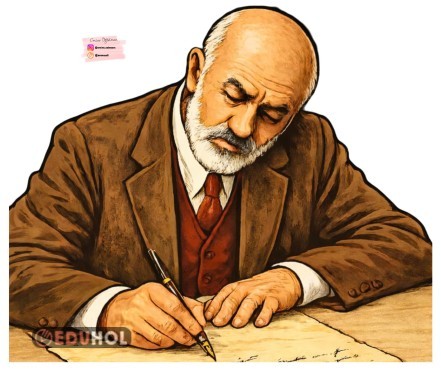 15 a4 kağıdından Mehmet Akif Ersoy Masa Başında Posteri