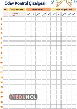 Ödev Kontrol Çizelgesi