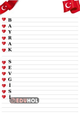 BAYRAK SEVGİSİ AKROSTİŞ ŞİİR YAZMA