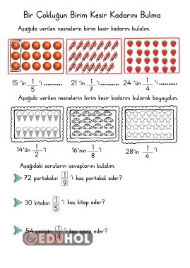 Bir Çokluğun Birim Kesrini Bulma