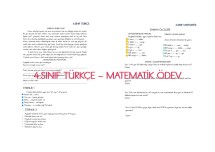 4.SINIF TÜRKÇE-MATEMATİK ÖDEVİ