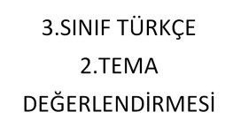 3.SINIF TÜRKÇE DERSİ 2.TEMA DEĞERLENDİRMESİ