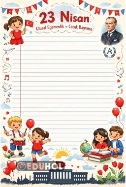 23 Nisan çizgili kâğıt örneği