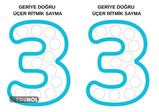 GERİYE DOĞRU ÜÇER RİTMİK SAYMA