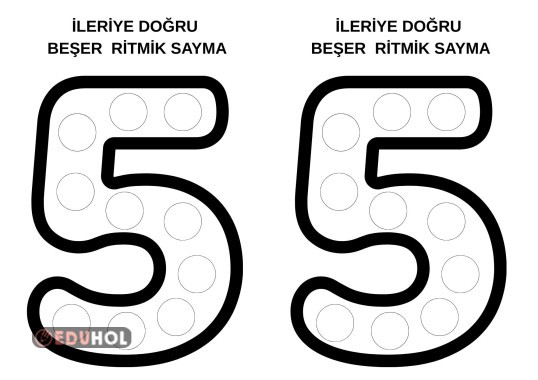 İLERİYE DOĞRU BEŞER RİTMİK SAYMA