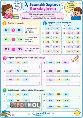Üç basamaklı doğal sayılarda sıralama ve karşılaştırma