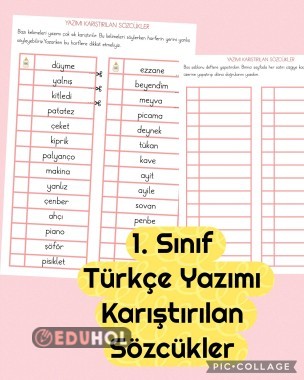 Türkçe  Yazımı  Karıştırılan Sözcükler
