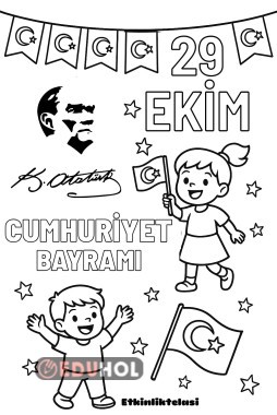 29 Ekim Cumhuriyet Bayramı boyama sayfası