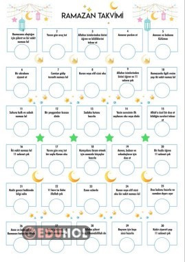 30 günlük ramazan takvimi