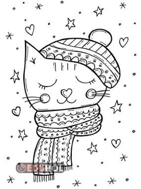 Yeni yıl kedi boyama