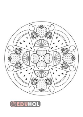 yerli malı haftası meyve mandala boyama