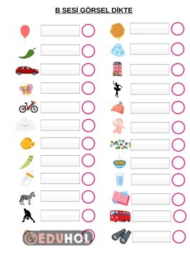 B SESİ GÖRSEL DİKTE