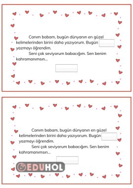 BABA YAZMA ETKİNLİĞİ