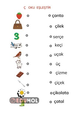 Ç SESİ OKU EŞLEŞTİR