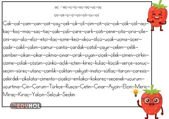 Ç SESİ TÜM KELİMELER