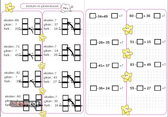 ÇIKARMA İŞLEMİNDE EKSİLEN ÇIKAN BULMA