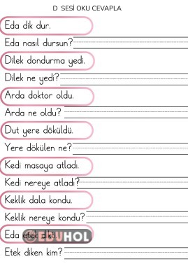D SESİ OKU CEVAPLA