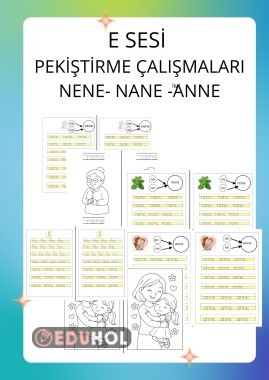 E SESİ ÖĞRENCİLERİ YORMAYACAK YARIM SAYFALIK ÇALIŞMALAR