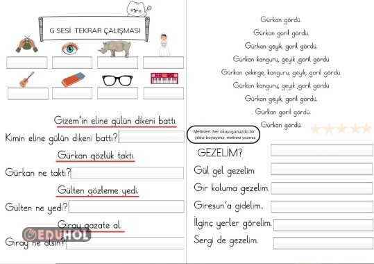 G SESİ HAFTA SONU ÖDEVİ