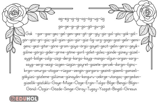 G SESİ TÜM KELİMELER