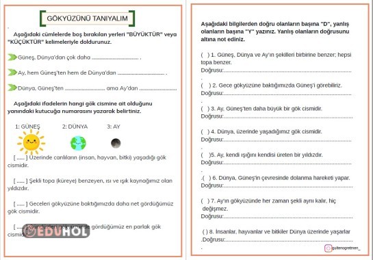 GÖKYÜZÜNÜ TANIYALIM