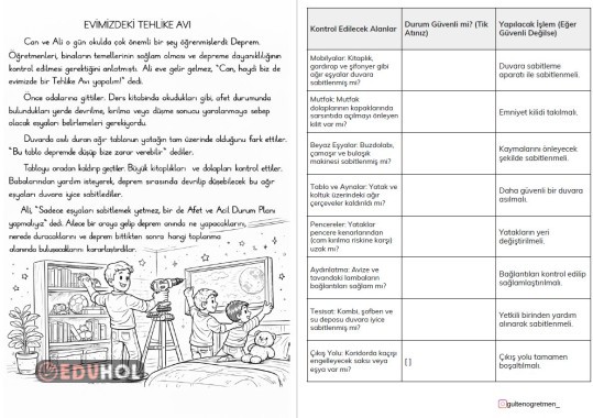 HİKAYELERLE HAYAT BİLGİSİ (DEPREM)