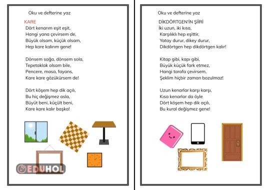 KARE VE DİKDÖRTGEN İLE İLGİLİ ŞİİRLER