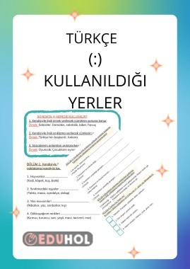 (:)  KULLANILDIĞI YERLER