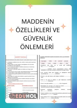 MADDENİN ÖZELLİKLERİ-GÜVENLİK ÖNLEMLERİ PEKİŞTİRME ÇALIŞMASI