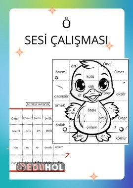 Ö SESİ KELİMELERİ YAPBOZ