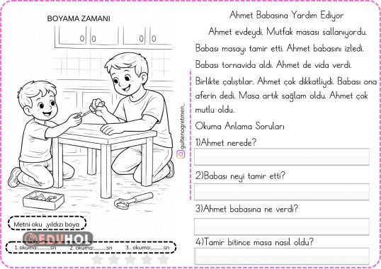 OKU ANLA BOYA CEVAPLA