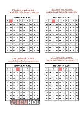 RİTMİK SAYMALAR  ETKİNLİĞİ